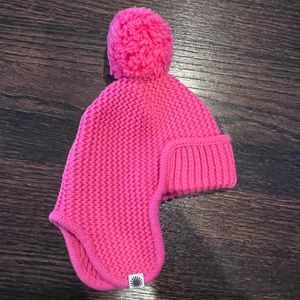 UGG girl’s winter pom hat 2-4T pink cotton